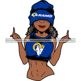 American Football Team Los Angeles Diva Melanin Woman Sports Touchdown Professional Uniform SVG PNG JPG Cutting Files For Silhouette Cricut and More!
