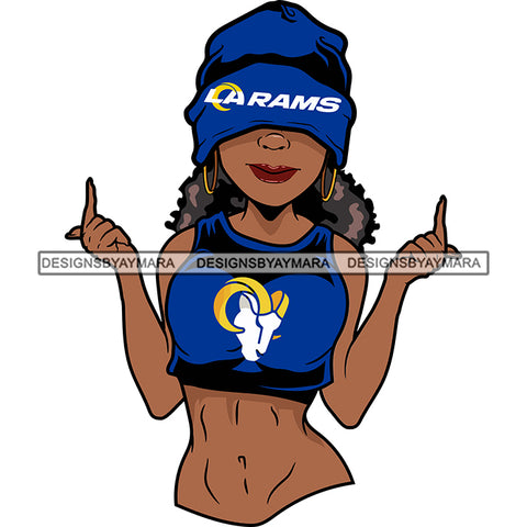 American Football Team Los Angeles Diva Melanin Woman Sports Touchdown Professional Uniform SVG PNG JPG Cutting Files For Silhouette Cricut and More!