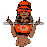 American Football Team Chicago Diva Melanin Woman Sports Touchdown Professional Uniform SVG PNG JPG Cutting Files For Silhouette Cricut and More!