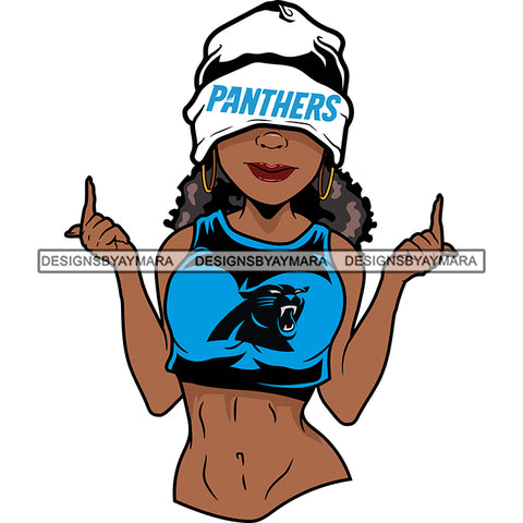 American Football Team Carolina Diva Melanin Woman Sports Touchdown Professional Uniform SVG PNG JPG Cutting Files For Silhouette Cricut and More!