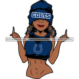 American Football Team Indianapolis Diva Melanin Woman Sports Touchdown Professional Uniform SVG PNG JPG Cutting Files For Silhouette Cricut and More!