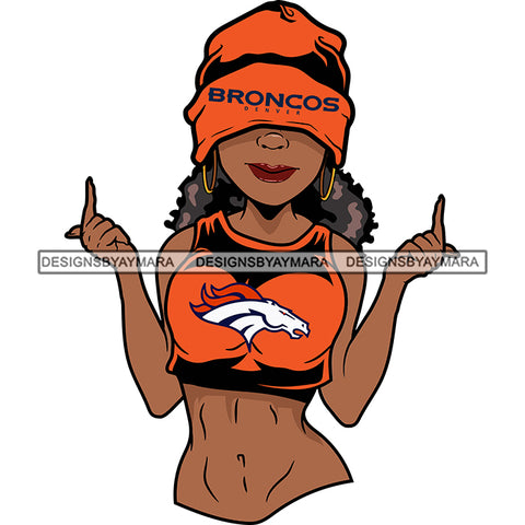 American Football Team Denver Diva Melanin Woman Sports Touchdown Professional Uniform SVG PNG JPG Cutting Files For Silhouette Cricut and More!