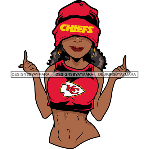 American Football Team Kansas City Diva Melanin Woman Sports Touchdown Professional Uniform SVG PNG JPG Cutting Files For Silhouette Cricut and More!