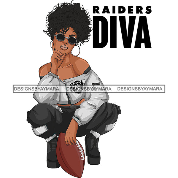 Las Vegas Diva Woman Squatting American Football Team Sports Touchdown Professional Uniform SVG PNG JPG Cutting Files For Silhouette Cricut and More!
