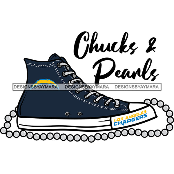 American Football Team Los Angeles Chucks And Pearls Sports Touchdown Professional Uniform SVG PNG JPG Cutting Files For Silhouette Cricut and More!