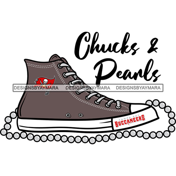 American Football Team Tampa Bay Chucks And Pearls Sports Touchdown Professional Uniform SVG PNG JPG Cutting Files For Silhouette Cricut and More!