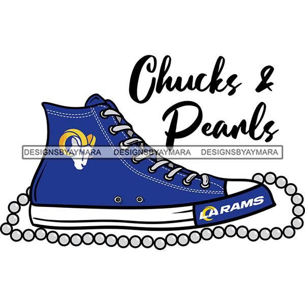 American Football Team Los Angeles Chucks And Pearls Sports Touchdown Professional Uniform SVG PNG JPG Cutting Files For Silhouette Cricut and More!