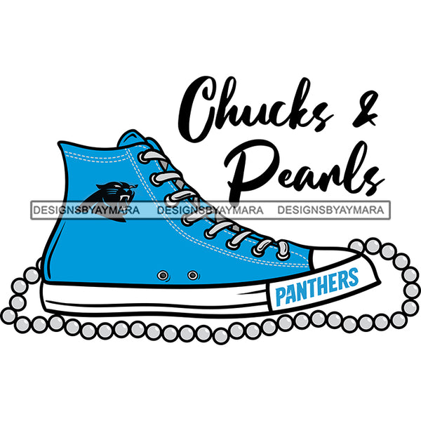 American Football Team Charlotte, NC Chucks And Pearls Sports Touchdown Professional Uniform SVG PNG JPG Cutting Files For Silhouette Cricut and More!