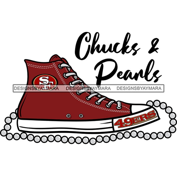 American Football Team San Francisco Chucks And Pearls Sports Touchdown Professional Uniform SVG PNG JPG Cutting Files For Silhouette Cricut and More!