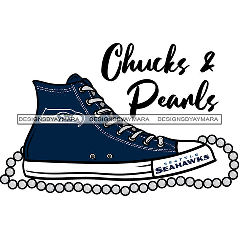 American Football Team Seattle Chucks And Pearls Sports Touchdown Professional Uniform SVG PNG JPG Cutting Files For Silhouette Cricut and More!