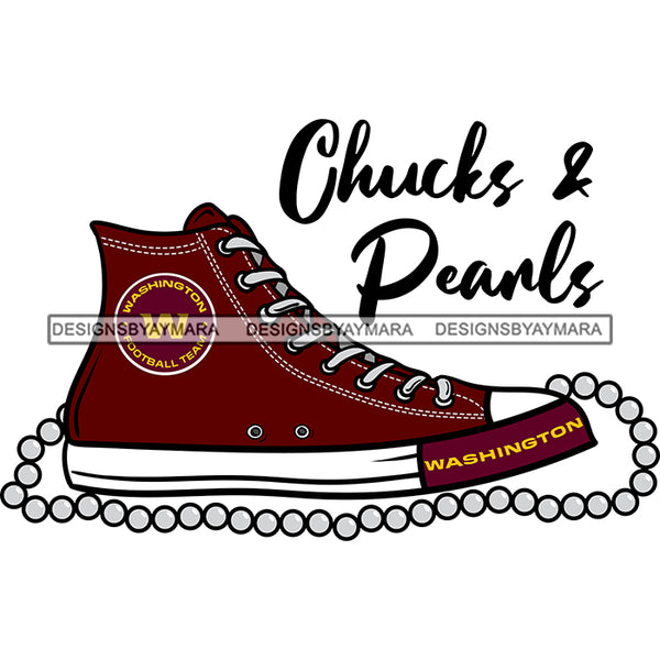 American Football Team Washington Chucks And Pearls Sports Touchdown Professional Uniform SVG PNG JPG Cutting Files For Silhouette Cricut and More!