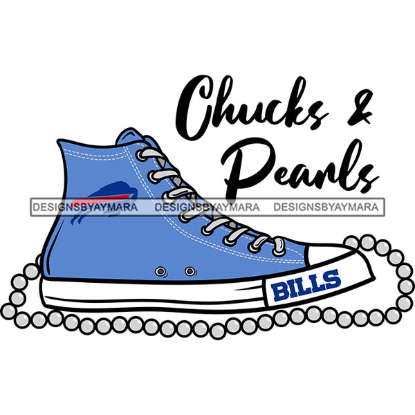 American Football Team Buffalo, NY Chucks And Pearls Sports Touchdown Professional Uniform SVG PNG JPG Cutting Files For Silhouette Cricut and More!