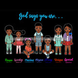 God Says You Are Chosen Kids Cute Melanin Baby Boy Baby Girl Toddler Designs SVG JPG PNG Vector Clipart Cricut Silhouette Cut Cutting