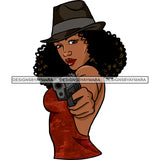 Gangster Gangsta Afro Woman Black Woman With Gun Afro Hair Hat JPG PNG  Clipart Cricut Silhouette Cut Cutting