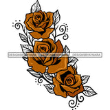 Brown Roses Bronze Gold Flowers Roses Graphic  Clipart JPG PNG  Clipart Cricut Silhouette Cut Cutting