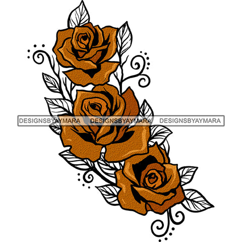 Brown Roses Bronze Gold Flowers Roses Graphic  Clipart JPG PNG  Clipart Cricut Silhouette Cut Cutting