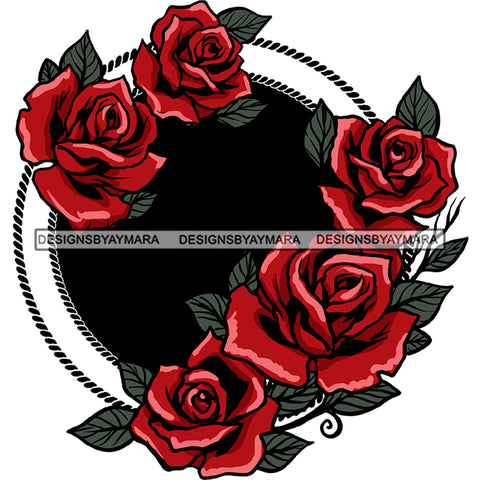 5 Beautiful Big Red Rose Flowers Roses  Graphic  Clipart JPG PNG  Clipart Cricut Silhouette Cut Cutting