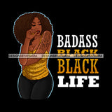 Badass Black Girl Life Afro Black Woman Big Afro Tattoo Jeans JPG PNG  Clipart Cricut Silhouette Cut Cutting