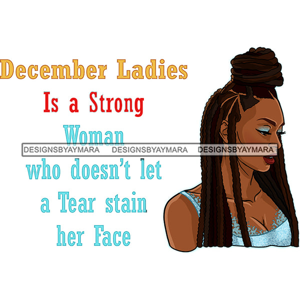 Beautiful December Lady Afro Black Woman Locs Sister Locs  JPG PNG  Clipart Cricut Silhouette Cut Cutting