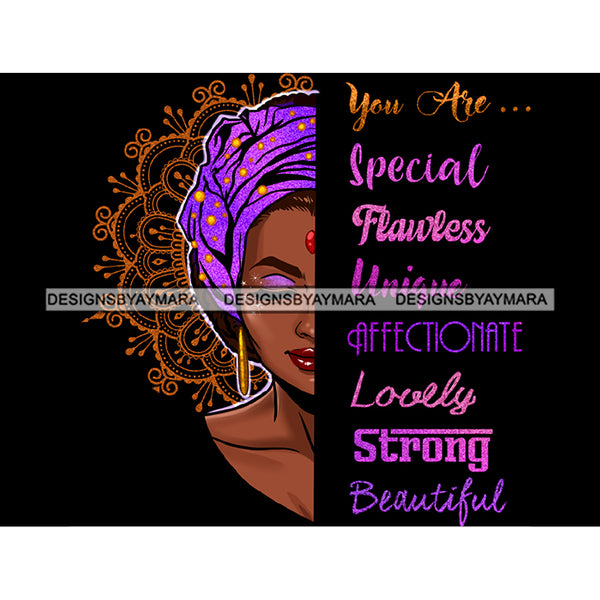 You Are Special Flawless Purple Headwrap Words JPG PNG  Clipart Cricut Silhouette Cut Cutting