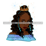 Beautiful Afro Black Queen Crowned In Blue Dress  JPG PNG  Clipart Cricut Silhouette Cut Cutting