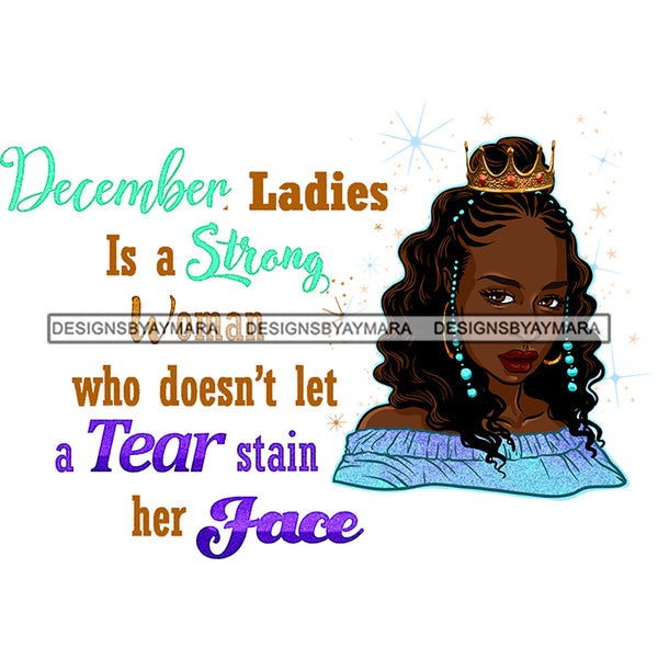 December Ladies Beautiful Afro Black Queen Crowned In Blue Dress  JPG PNG  Clipart Cricut Silhouette Cut Cutting