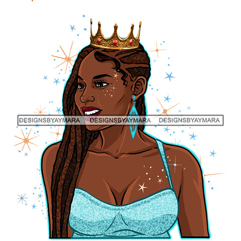 Beautiful Long Locs Afro Black Queen Crowned In Blue Gown Long Hair  JPG PNG  Clipart Cricut Silhouette Cut Cutting