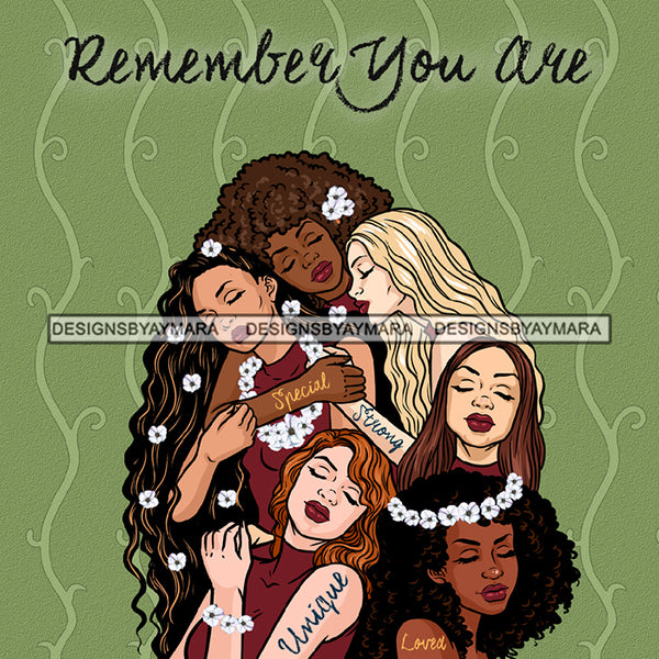 Remember You Are Ladies Lady Afro Black White Woman  JPG PNG  Clipart Cricut Silhouette Cut Cutting