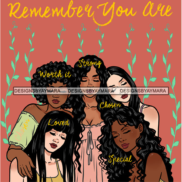 Remember You Are Ladies Lady Afro Black White Woman  JPG PNG  Clipart Cricut Silhouette Cut Cutting