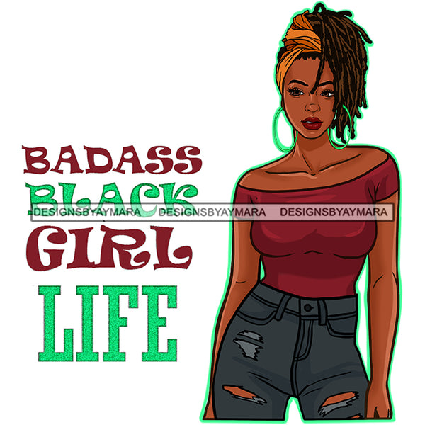 Badass  Black Girl Life Afro Black Woman Headwrap Locs JPG PNG  Clipart Cricut Silhouette Cut Cutting