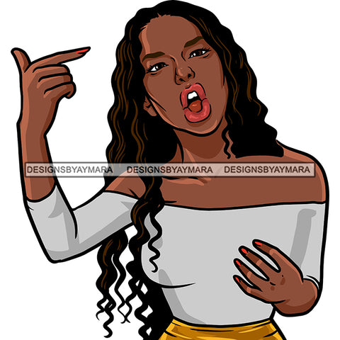 Melanin Screaming Yelling Woman Badass Hustler Hustling Savage Nubian Hipster Street Girl SVG JPG PNG Vector Clipart Cricut Silhouette Cut Cutting