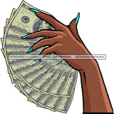 Hands Holding Stack Of Money Gangsta Gangster Woman Badass Hustler Hustling Savage Melanin Nubian Hipster Ghetto Street Girl SVG JPG PNG Vector Clipart Cricut Silhouette Cut Cutting