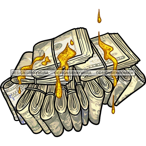 Cash Money Stack On Fire Flame Burning Burn SVG JPG PNG Vector Clipart Cricut Silhouette Cut Cutting