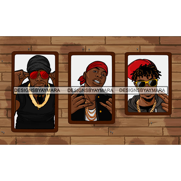 Street Boys Wall Frame Gansta Gangster Man Gold Chain Hip Hop Cover Mafia Ganga Black Man Money Power JPG PNG Clipart Cricut Silhouette Cut Cutting