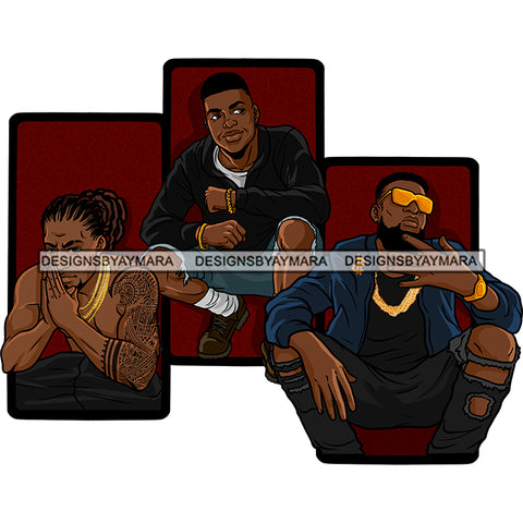 Street Boys Praying Gansta Gangster Man Mafia Black Man Power Gold Chain JPG PNG Clipart Cricut Silhouette Cut Cutting