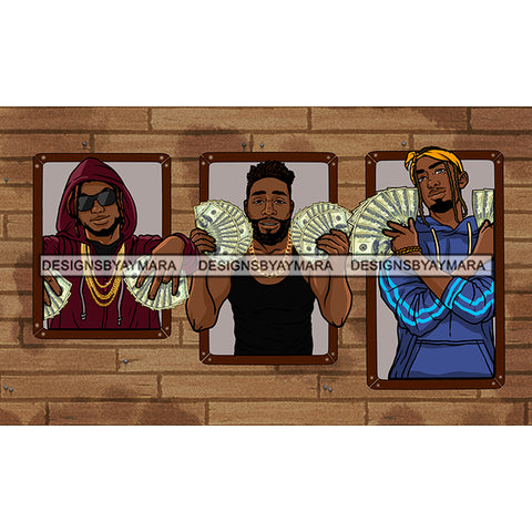 Wall Frame Money Street Boys Gansta Gangster Man Mafia Black Man Power JPG PNG Clipart Cricut Silhouette Cut Cutting