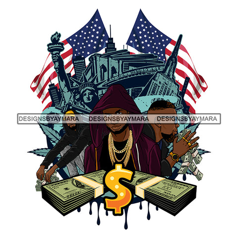 Black Beard Man Gang Standing Sitting Wearing Shirt Purple Hoodie Zipper Jacket Golden Gold Chain Necklace Jewelry Gun Cash Money Gangster Hustler Hustle Nubian African American Boy SVG JPG PNG Vector Clipart Cricut Silhouette Cut Cutting