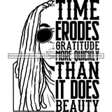 Afro Man Half Face Life Quote Handsome Guy Sunglasses Dreadlocks Hairstyle B/W SVG JPG PNG Vector Clipart Cricut Silhouette Cut Cutting