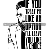 Afro Man Half Face Life Quote Looking Camera Bearded Short Curly Hairstyle B/W SVG JPG PNG Vector Clipart Cricut Silhouette Cut Cutting