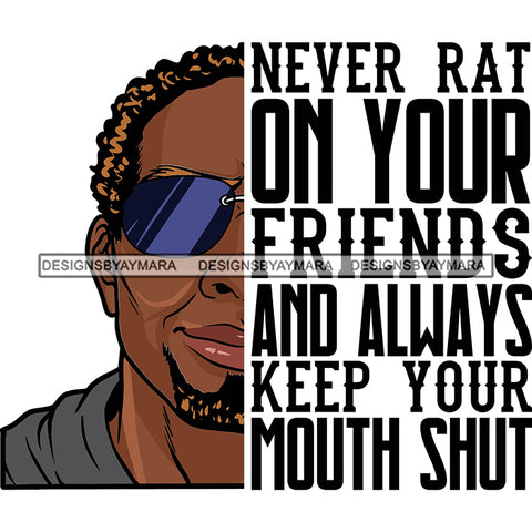 Afro Man Half Face Life Quote Attractive Sunglasses Goatee Beard Receding Hair SVG JPG PNG Vector Clipart Cricut Silhouette Cut Cutting