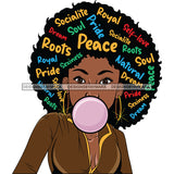 Bubblegum Girl  Words In Hair SVG JPG PNG Vector Clipart Cricut Silhouette Cut Cutting1Words I