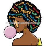 Bubblegum Girl  Words In Hair Yellow Sunglasses SVG JPG PNG Vector Clipart Cricut Silhouette Cut Cutting1Words I