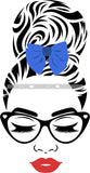 Transparent Face Black Glasses Red Lips Blue Bow SVG JPG PNG Vector Clipart Cricut Silhouette Cut Cutting1Words I