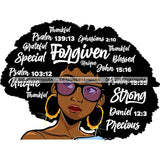 Afro Lola Forgiven Strong Special Unique Black Girl Magic Melanin Popping Hipster Girl SVG JPG PNG Layered Cutting Files For Silhouette Cricut and More