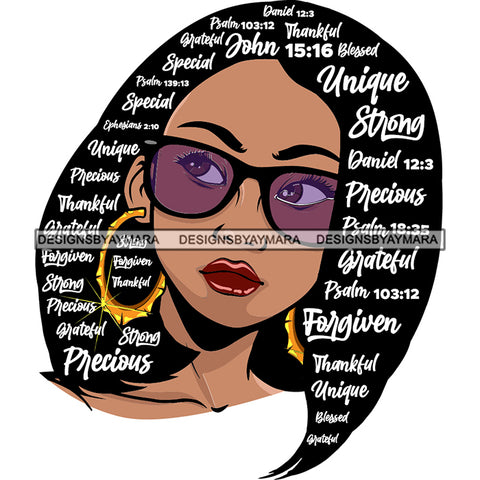 Afro Lola Forgiven Strong Special Unique Black Girl Magic Melanin Popping Hipster Girl SVG JPG PNG Layered Cutting Files For Silhouette Cricut and More