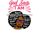 Afro Lola God Says I'M Forgiven Strong Special Unique Black Girl Magic Melanin Popping Hipster Girl SVG JPG PNG Layered Cutting Files For Silhouette Cricut and More