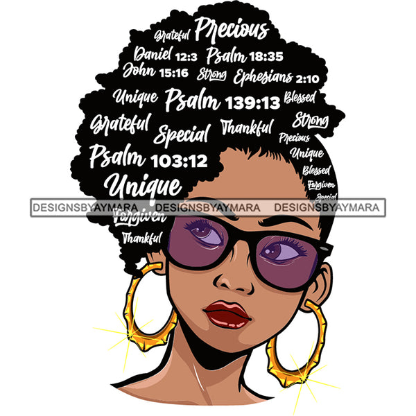 Afro Lola Forgiven Strong Special Unique Black Girl Magic Melanin Popping Hipster Girl SVG JPG PNG Layered Cutting Files For Silhouette Cricut and More