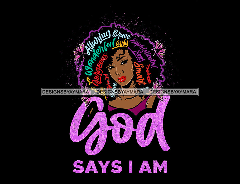 God Says I Am Wonderful SVG JPG PNG Vector Clipart Cricut Silhouette C ...