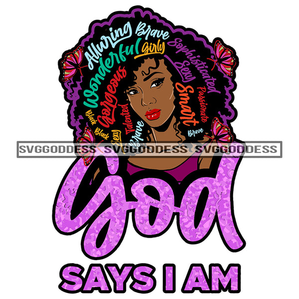 God Says I Am Wonderful SVG JPG PNG Vector Clipart Cricut Silhouette Cut Cutting1Words I