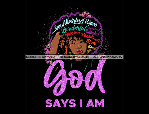 Afro Queen Woman Hair Positive Quotes Beautiful Strong Smart Logo Banner SVG JPG PNG Vector Clipart Cricut Silhouette Cut Cutting